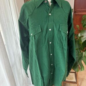 Trails West Green Button-Up Shirt‎ Large Tall